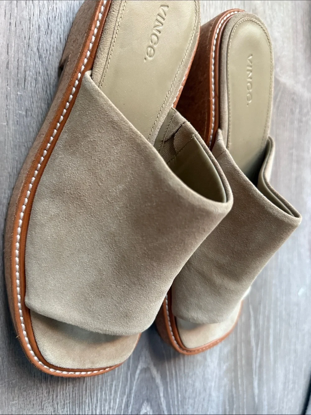 Vince Maddy-B suede cork platform sandals 9.5